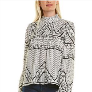 NWOT Maison D’Amelie Paris Black & White Blouse Designer Top - Size S